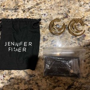 Jennifer Fisher Triple Lilly Hoops 10K Yellow Gold Plated Brass! Beautiful!